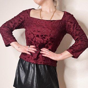 VELVET FLORAL VICTORIAN GOTHIC BLOUSE